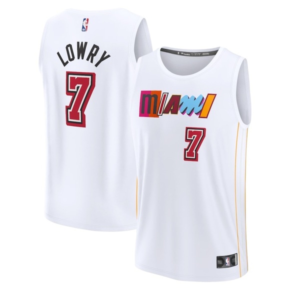 New Miami Heat Kyle Lowry Fanatics White 2022/23 Fastbreak Jersey City - Picture 1 of 3